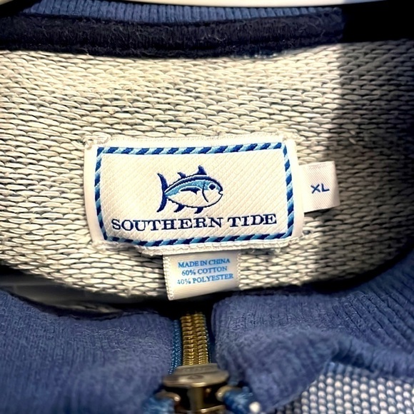 SOUTHERN Tide Blue Quarter Zip Pull Over - Picture 12 of 12